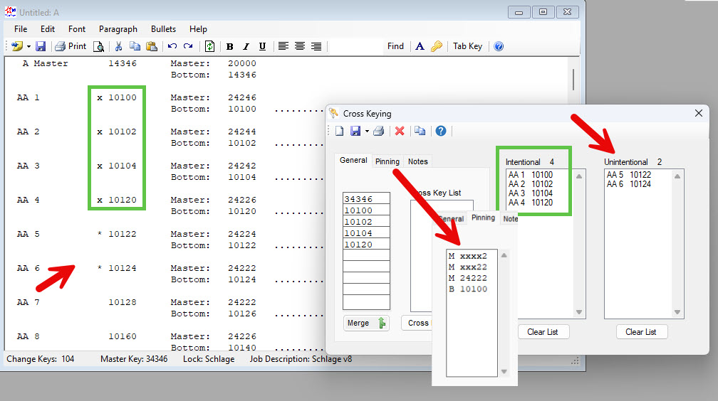 MasterkeyPro cross key conflict detection