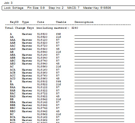 MasterkeyPro master key system setup screen